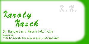 karoly nasch business card